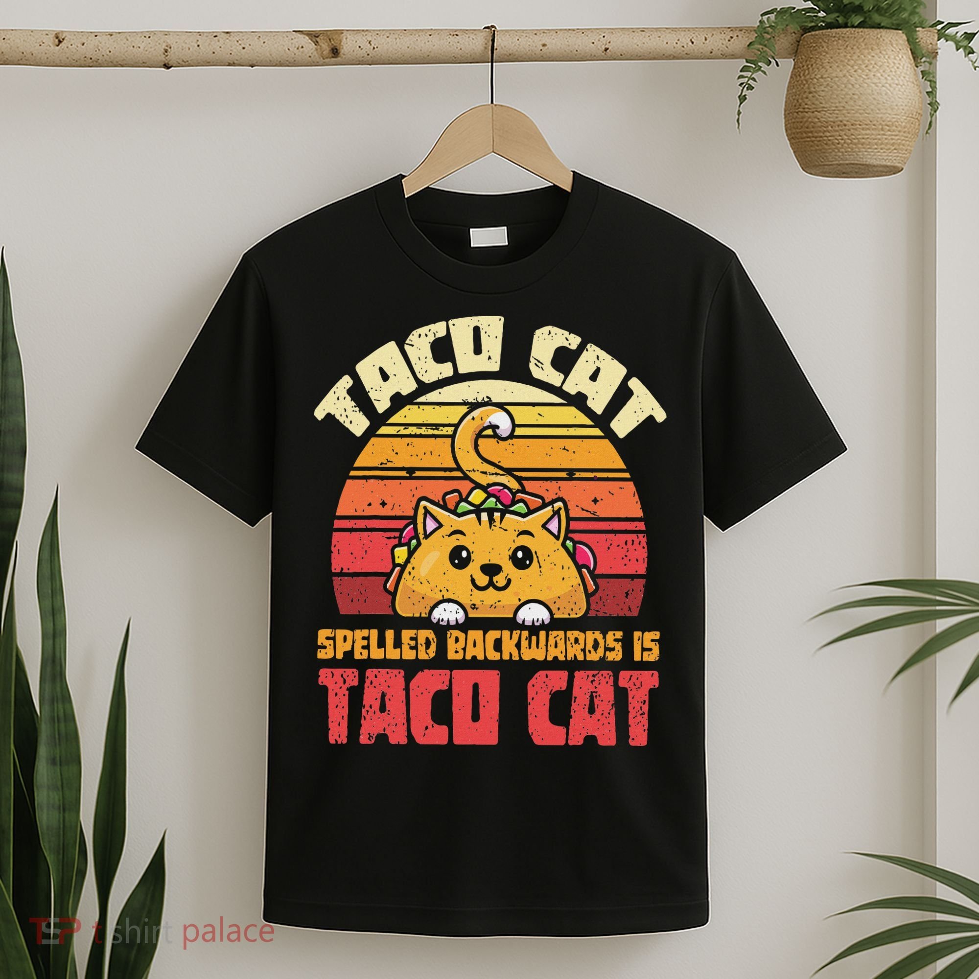Tacocat Spelled Backwards Is Tacocat Funny Retro Taco T-Shirt