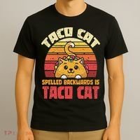 Tacocat Spelled Backwards Is Tacocat Funny Retro Taco T-Shirt thumb 3