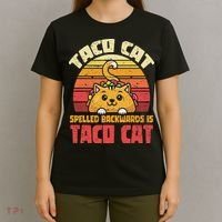 Tacocat Spelled Backwards Is Tacocat Funny Retro Taco T-Shirt thumb 4