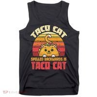 Tacocat Spelled Backwards Is Tacocat Funny Retro Taco Tank Top thumb 0