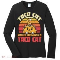 Tacocat Spelled Backwards Is Tacocat Funny Retro Taco Women's Long Sleeve Shirt thumb 0