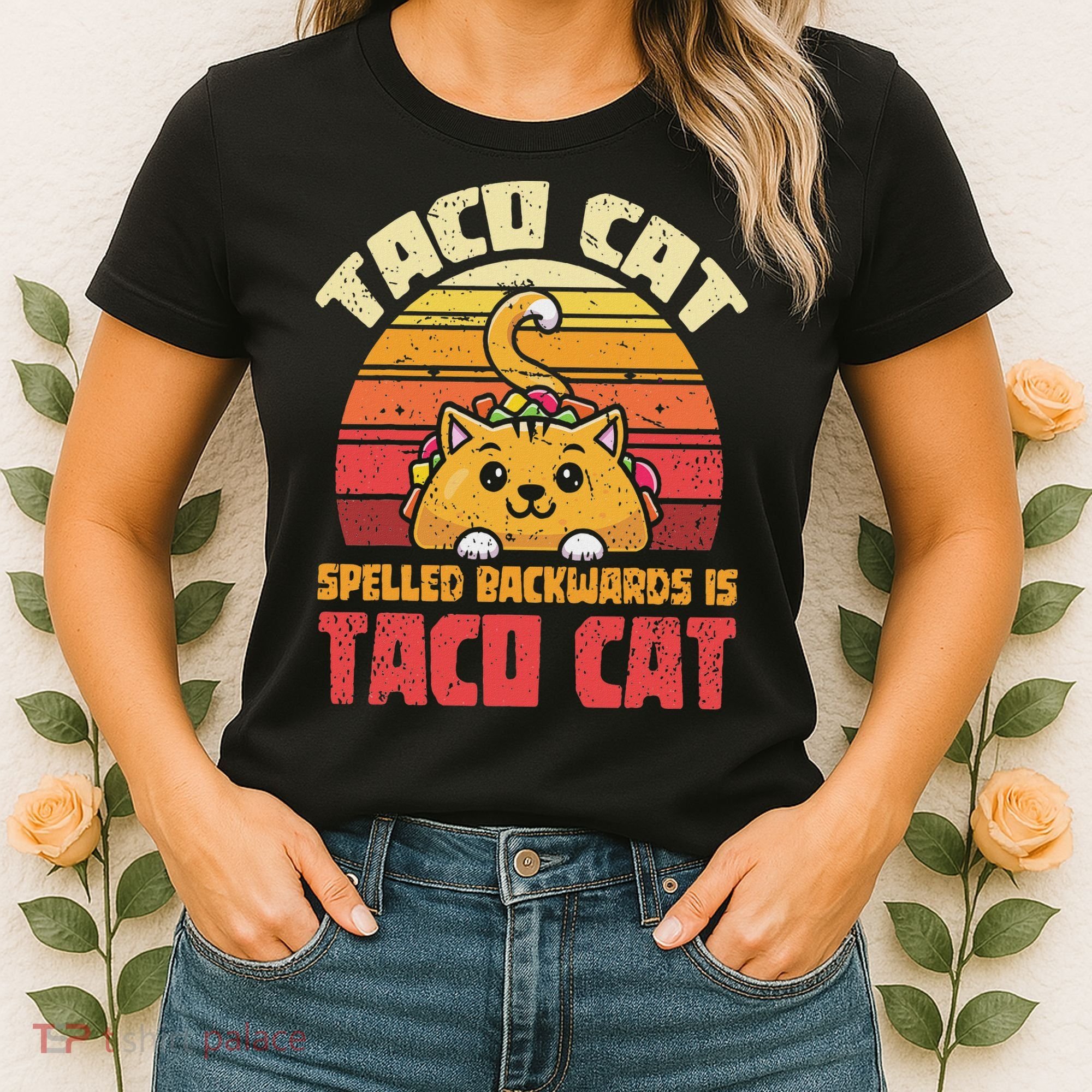 Tacocat Spelled Backwards Is Tacocat Funny Retro Taco Women's T-Shirt