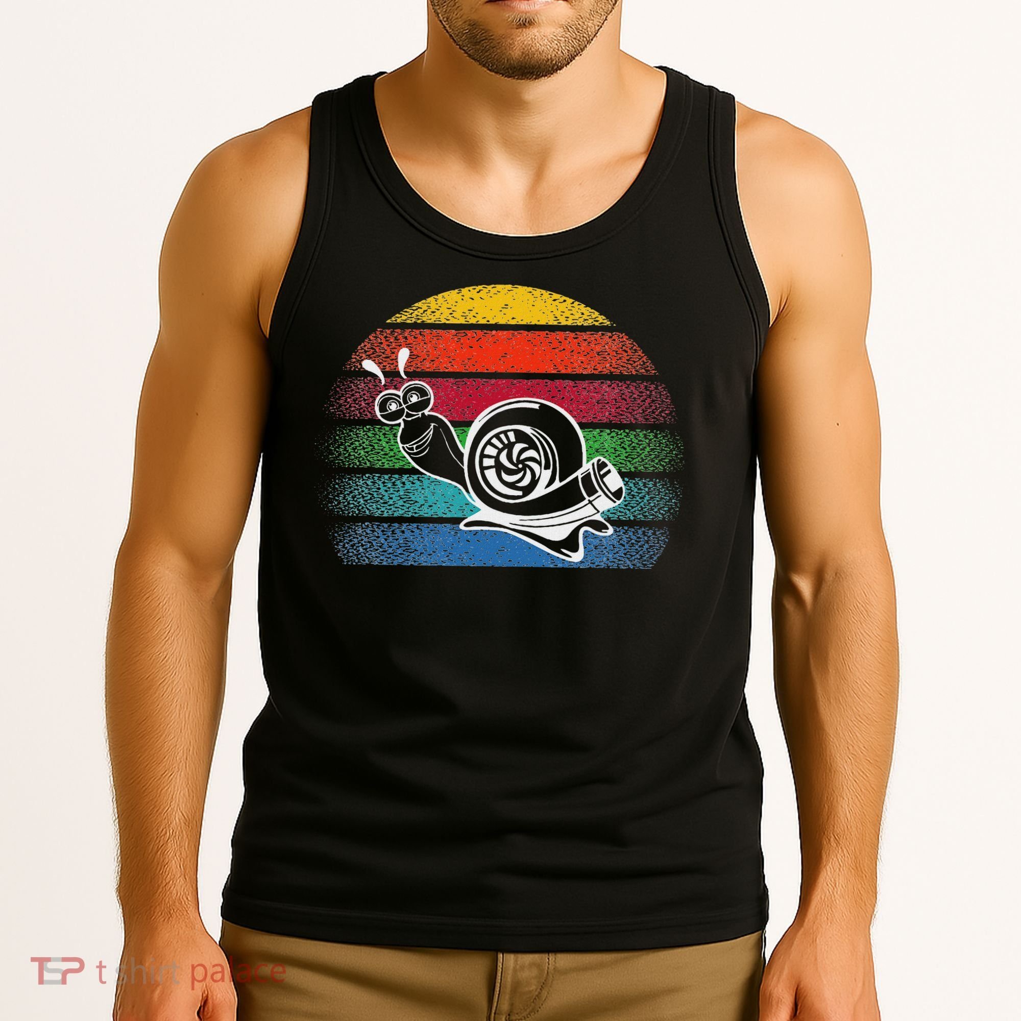 Turbo Snail Boost Racing Team Car Engine Steam Punk Style Tank Top