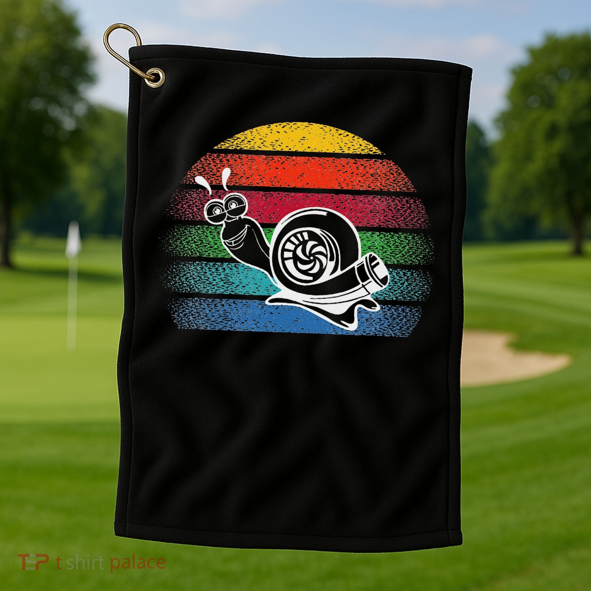Turbo Snail Boost Racing Team Car Engine Steam Punk Style Golf Towel