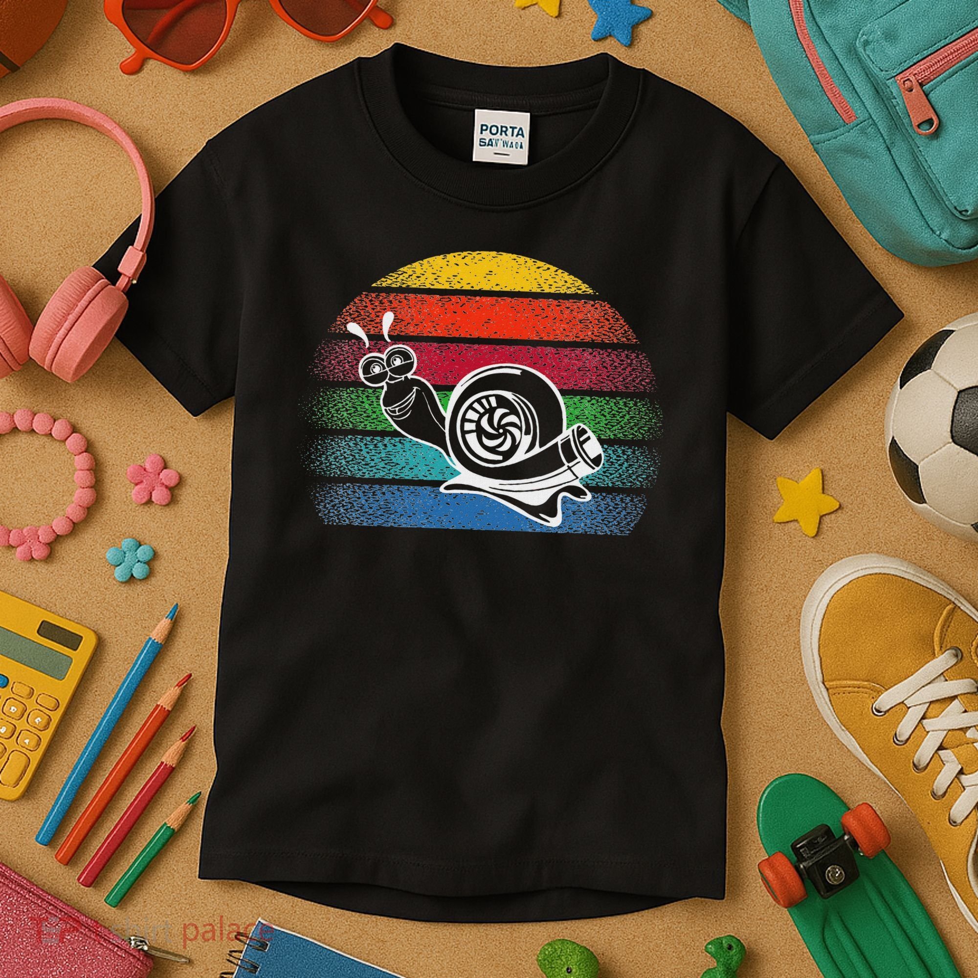 Turbo Snail Boost Racing Team Car Engine Steam Punk Style Kids T-Shirt
