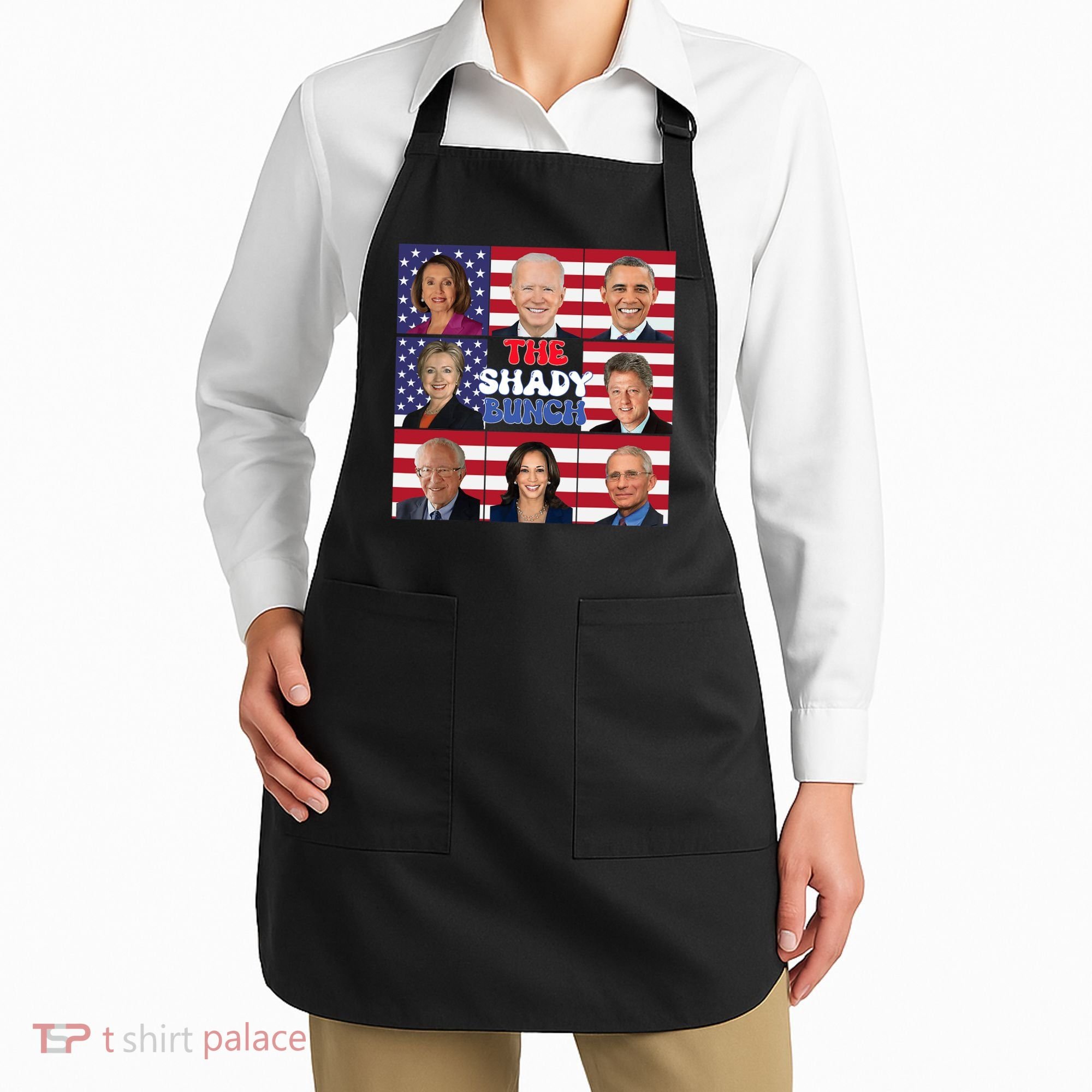 The Shady Bunch Funny American Flag 4th Of July Apron