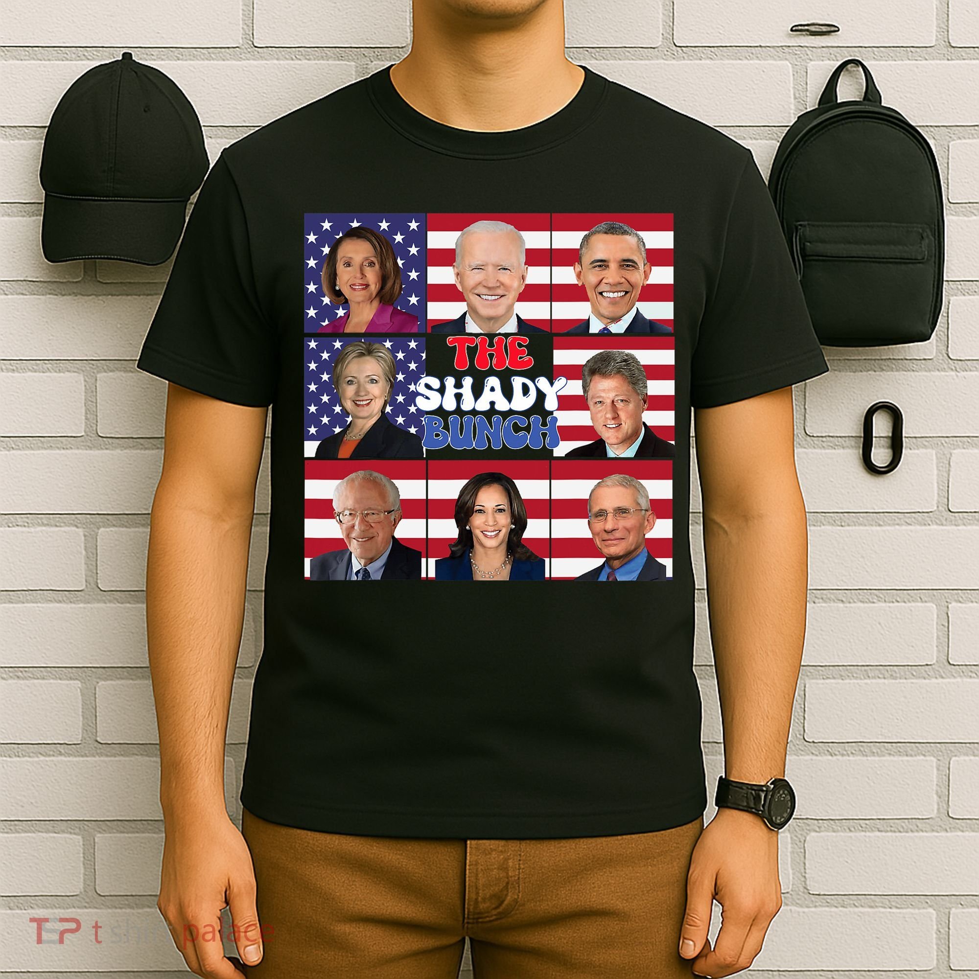 The Shady Bunch Funny American Flag 4th Of July T-Shirt