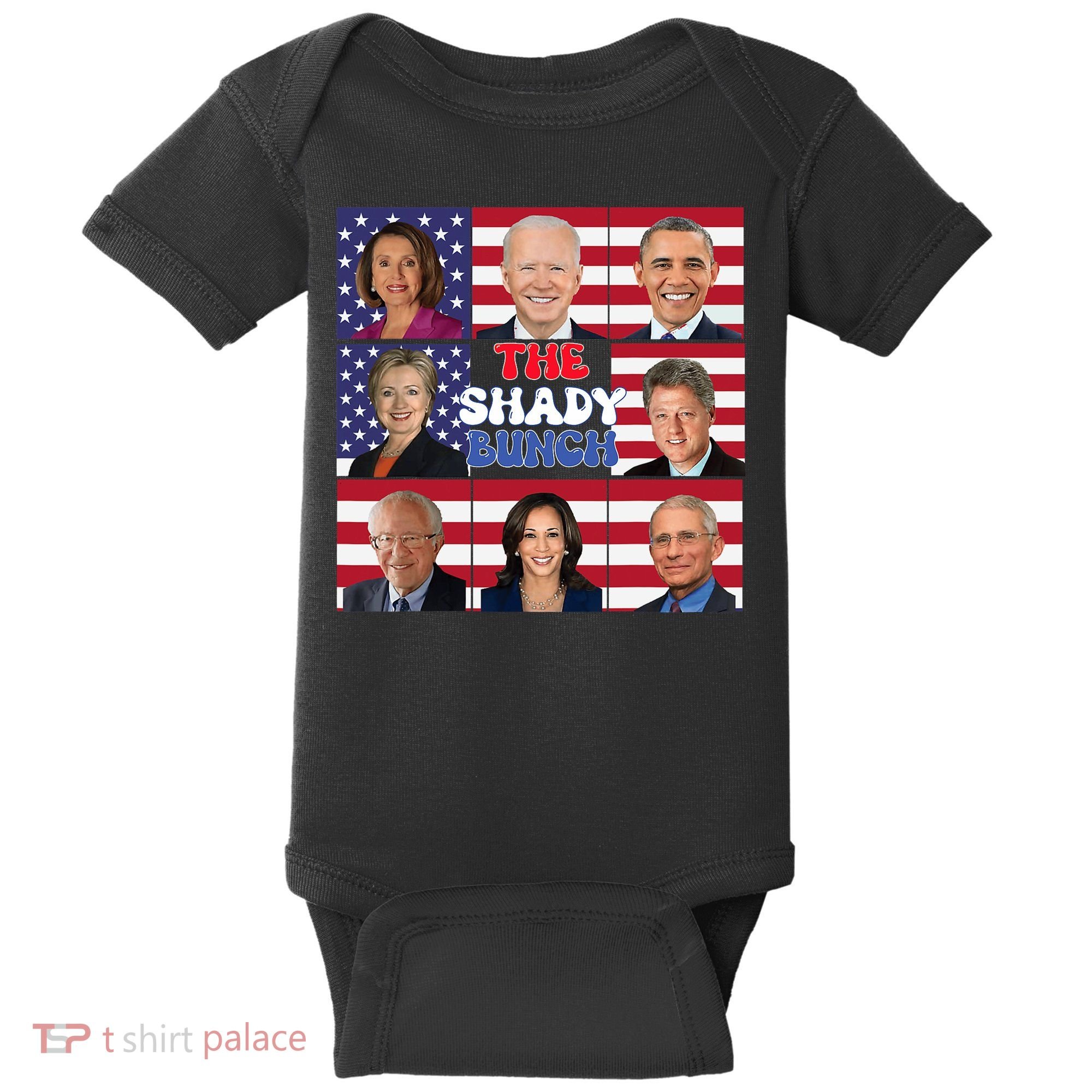The Shady Bunch Funny American Flag 4th Of July Baby Bodysuit