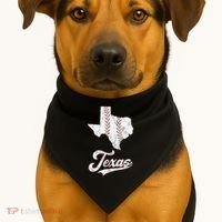 Texas State Baseball Lover USA-Made Doggie Bandana thumb 1