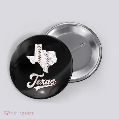 Texas State Baseball Lover Button