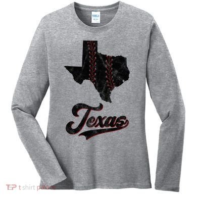 Texas State Baseball Lover Women's Long Sleeve Shirt