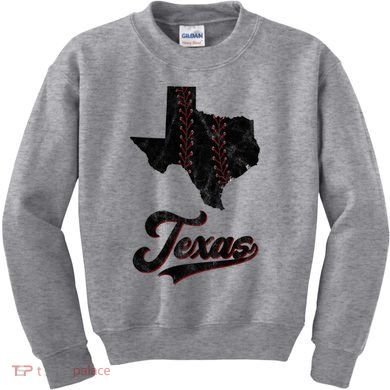 Texas State Baseball Lover Kids Sweatshirt