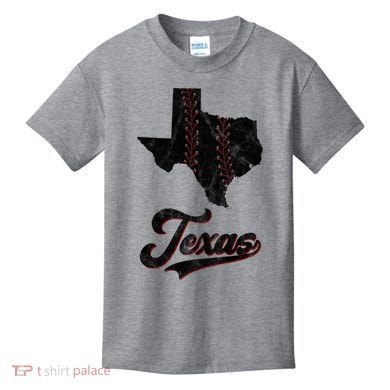 Texas State Baseball Lover Kids T-Shirt