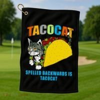 Tacocat Spelled Backwards Is Tacocat Golf Towel thumb 1