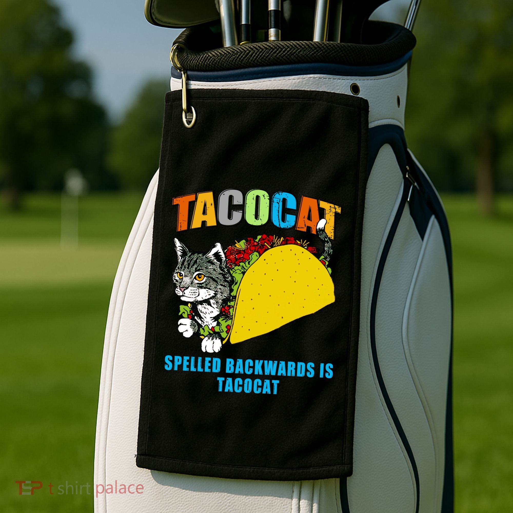 Tacocat Spelled Backwards Is Tacocat Golf Towel
