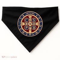 The Saint Benedict Medal Catholic USA-Made Doggie Bandana thumb 0