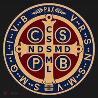 The Saint Benedict Medal Catholic Polo thumb 3