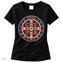 The Saint Benedict Medal Catholic Women's T-Shirt thumb 0