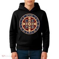 The Saint Benedict Medal Catholic Kids Hoodie thumb 4