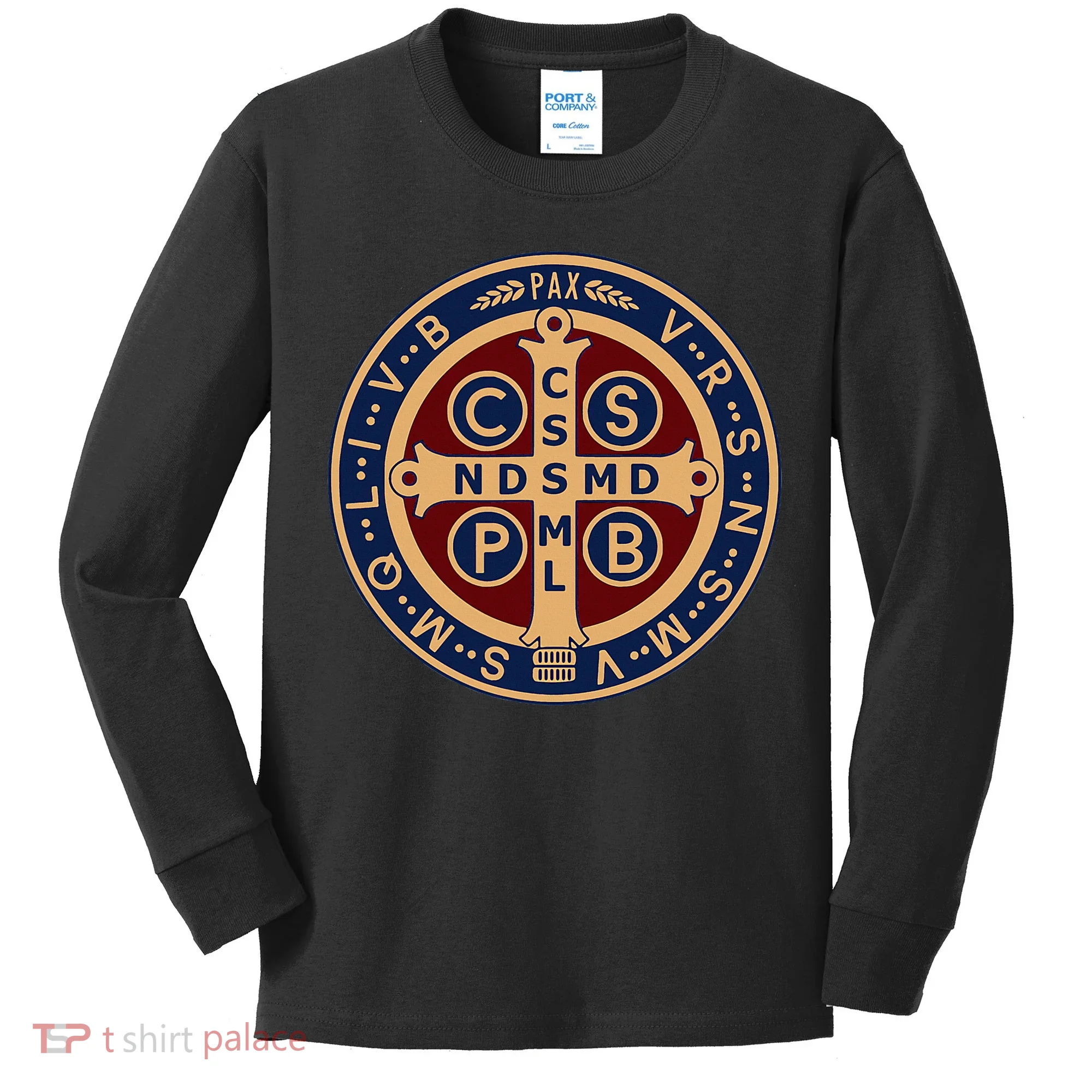 The Saint Benedict Medal Catholic Kids Long Sleeve Shirt