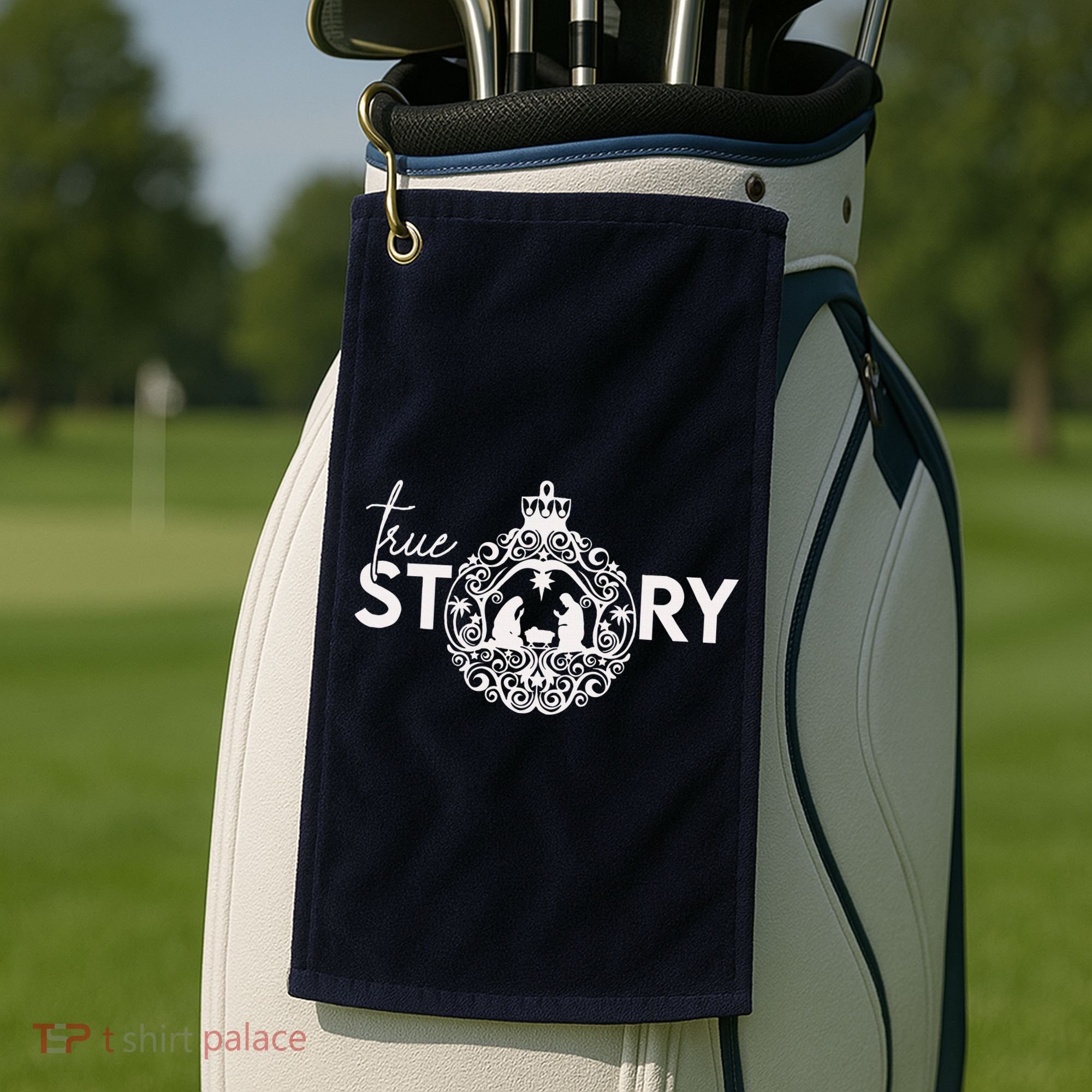 True Story Christmas Nativity Jesus Christian Christmas Golf Towel