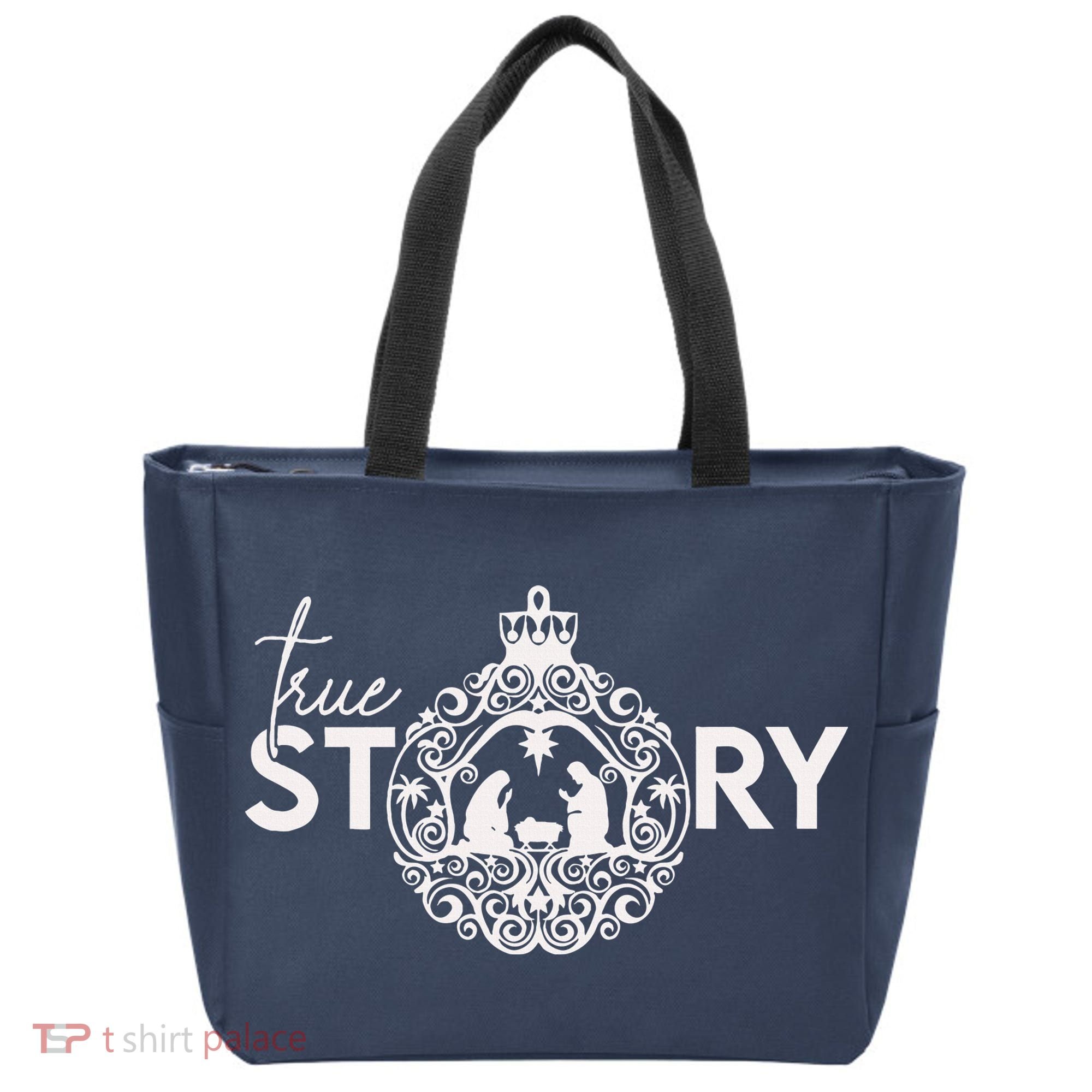 True Story Christmas Nativity Jesus Christian Christmas Tote Bag