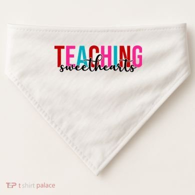 Teaching Sweethearts Colorful Teacher USA-Made Doggie Bandana