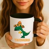 Taco Saurus Cinco De Mayo Dinosaur Coffee Mug thumb 3