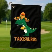 Taco Saurus Cinco De Mayo Dinosaur Golf Towel thumb 1