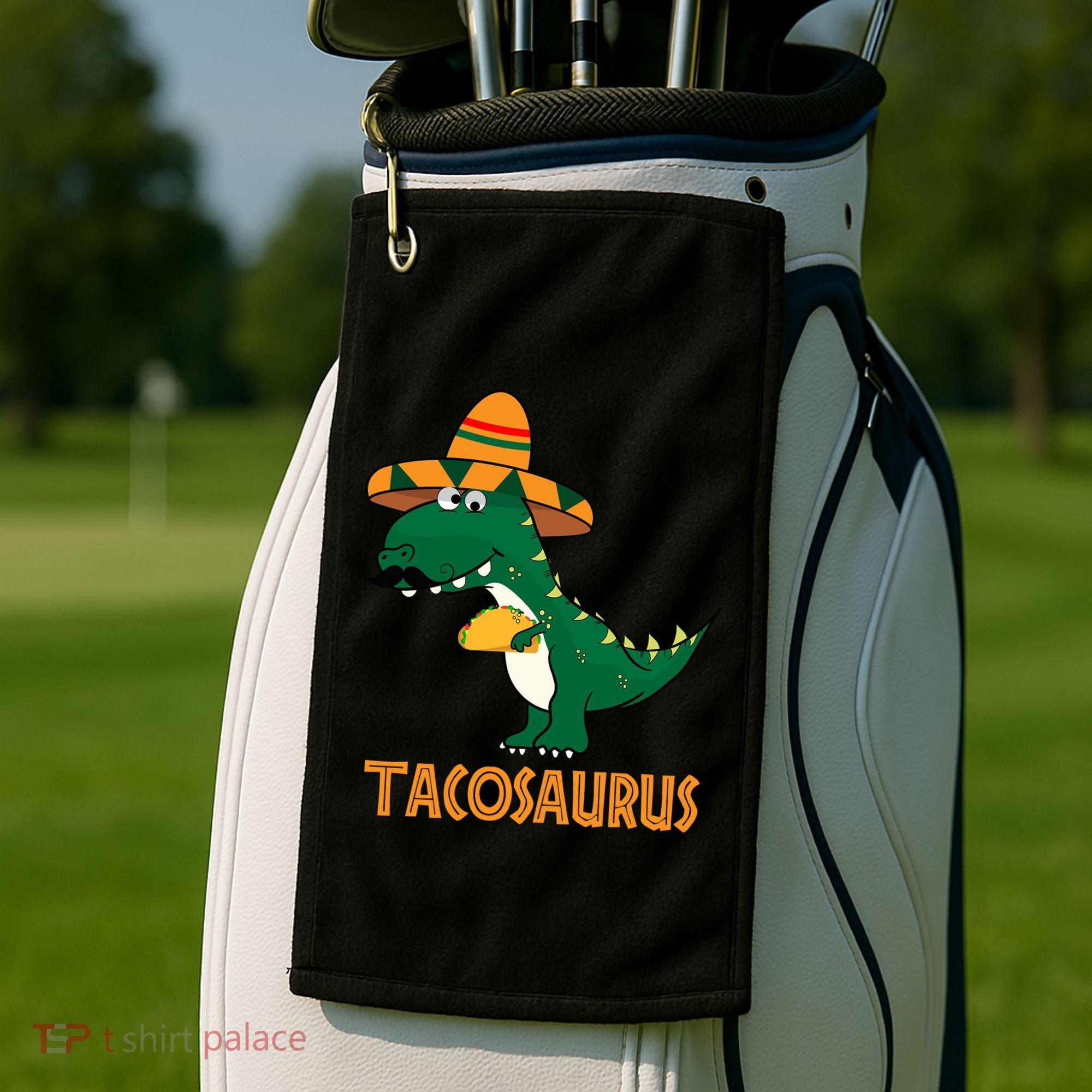 Taco Saurus Cinco De Mayo Dinosaur Golf Towel