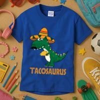 Taco Saurus Cinco De Mayo Dinosaur Kids T-Shirt thumb 3