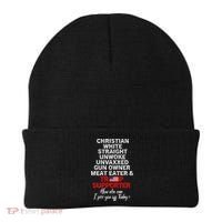 Trump Supporter Christian White Straight Unwoke Unvaxxed Beanie thumb 0