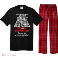 Trump Supporter Christian White Straight Unwoke Unvaxxed Pajama Set thumb 0