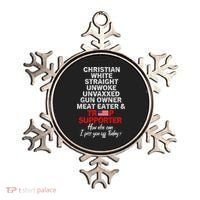 Trump Supporter Christian White Straight Unwoke Unvaxxed Ornament thumb 0