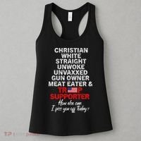 Trump Supporter Christian White Straight Unwoke Unvaxxed Women's Tank Top thumb 3