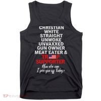 Trump Supporter Christian White Straight Unwoke Unvaxxed Tank Top thumb 0