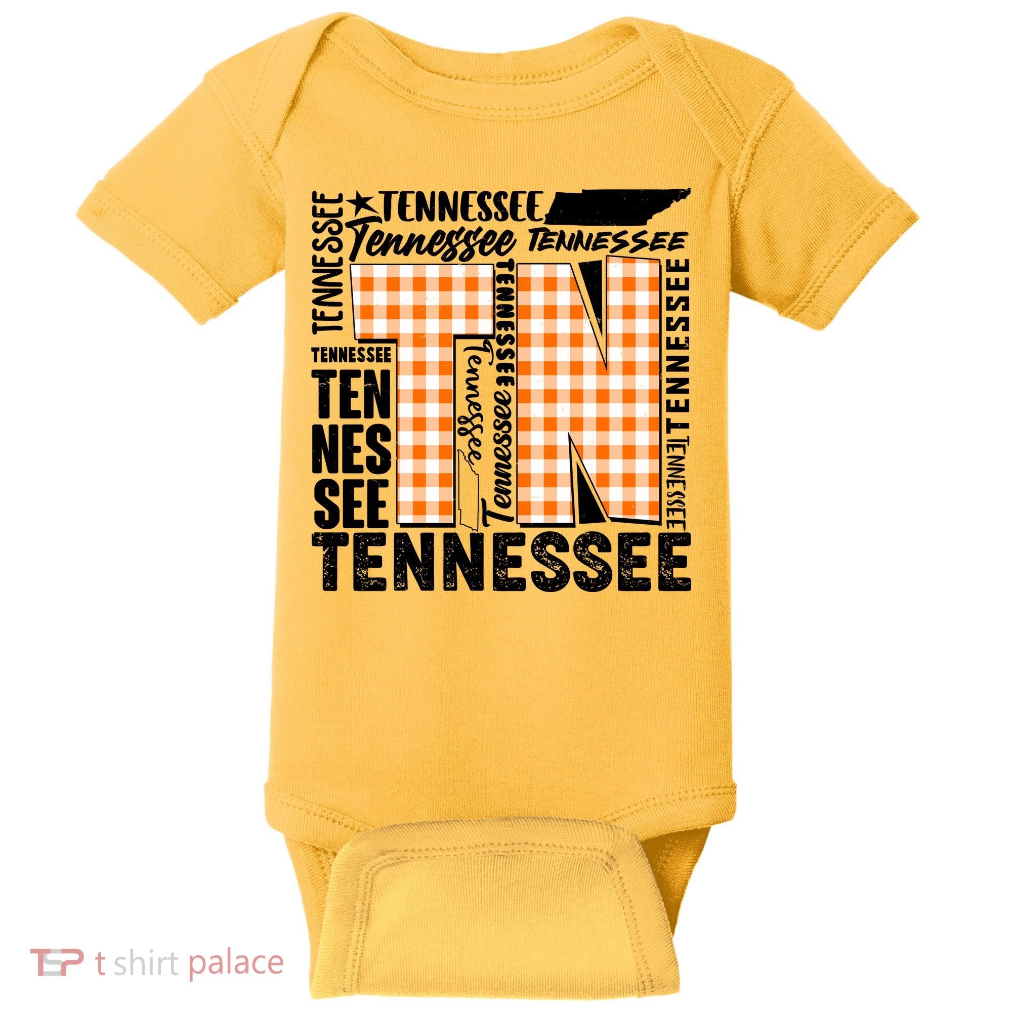Tennessee State College Sports Fan Word Text Art Baby Bodysuit