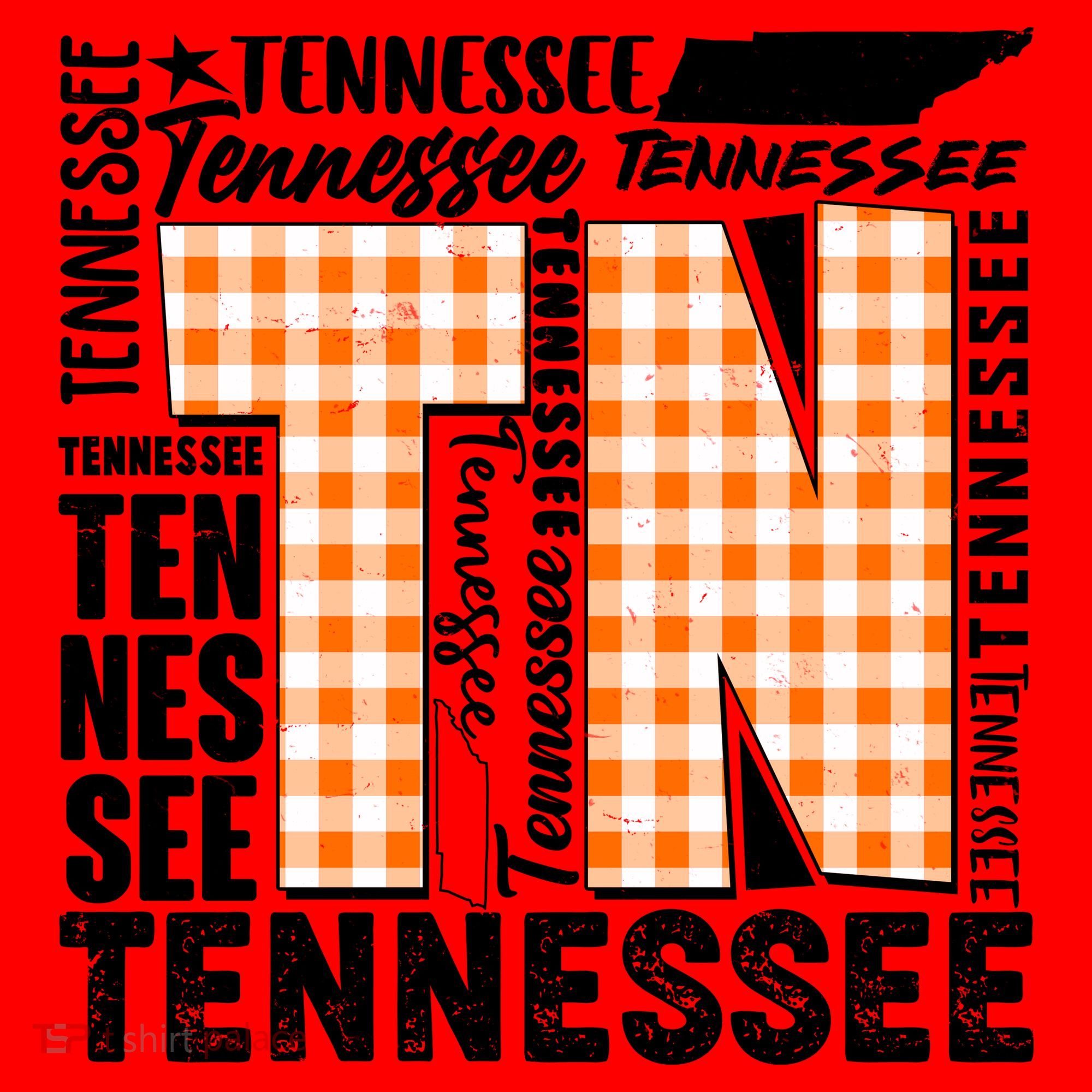 Tennessee State College Sports Fan Word Text Art Santa Hat