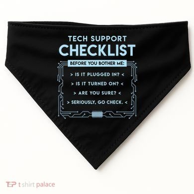 Tech Support Checklist Funny Computer Geek Sysadmin Gift USA-Made Doggie Bandana