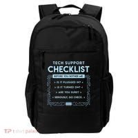 Tech Support Checklist Funny Computer Geek Sysadmin Gift Backpack thumb 0