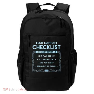 Tech Support Checklist Funny Computer Geek Sysadmin Gift Backpack