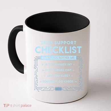 Tech Support Checklist Funny Computer Geek Sysadmin Gift Coffee Mug