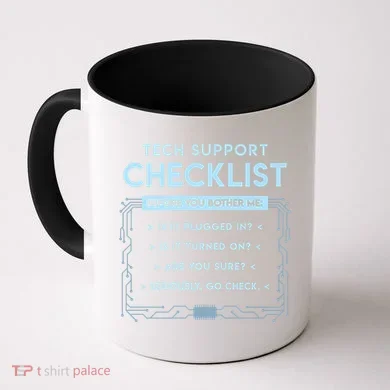 Tech Support Checklist Funny Computer Geek Sysadmin Gift Coffee Mug