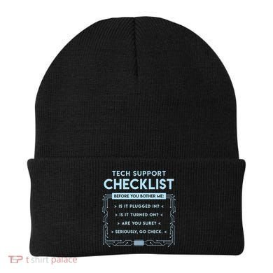 Tech Support Checklist Funny Computer Geek Sysadmin Gift Beanie