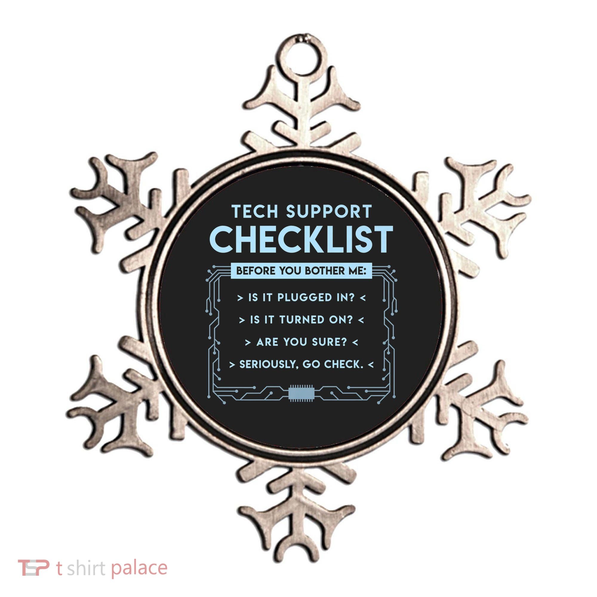 Tech Support Checklist Funny Computer Geek Sysadmin Gift Ornament