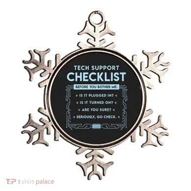 Tech Support Checklist Funny Computer Geek Sysadmin Gift Ornament