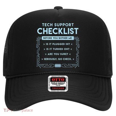 Tech Support Checklist Funny Computer Geek Sysadmin Gift Hat
