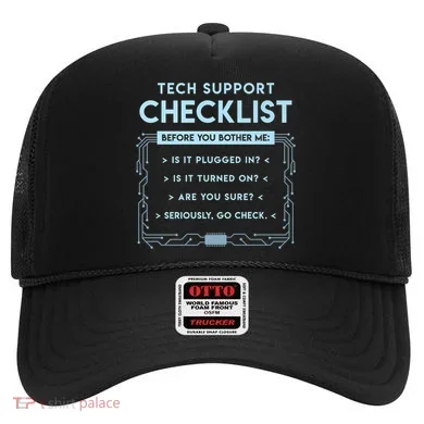 Tech Support Checklist Funny Computer Geek Sysadmin Gift Hat