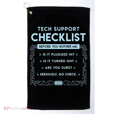 Tech Support Checklist Funny Computer Geek Sysadmin Gift Golf Towel