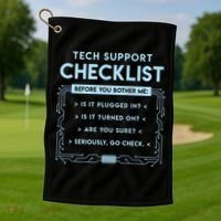 Tech Support Checklist Funny Computer Geek Sysadmin Gift Golf Towel thumb 1
